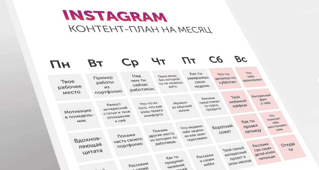 Контент план для кофейни в инстаграм